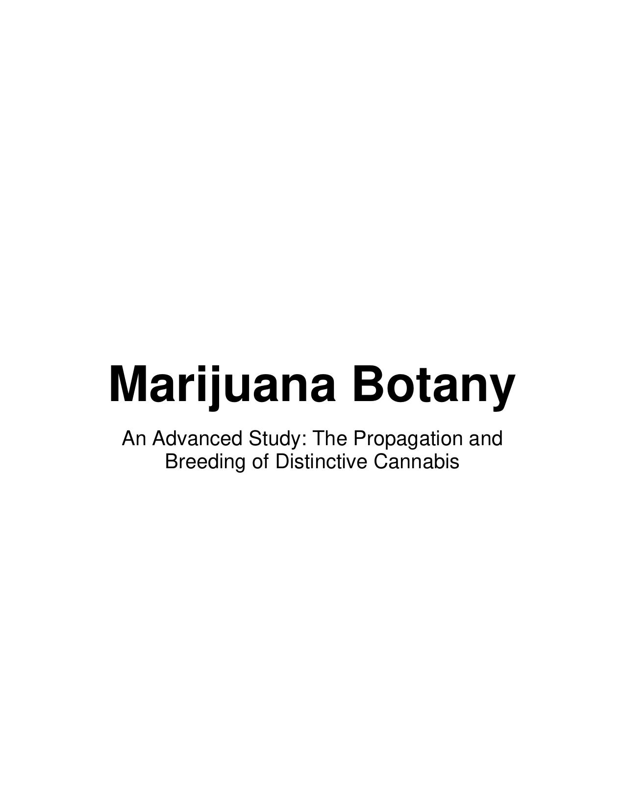 Marijuana Botany