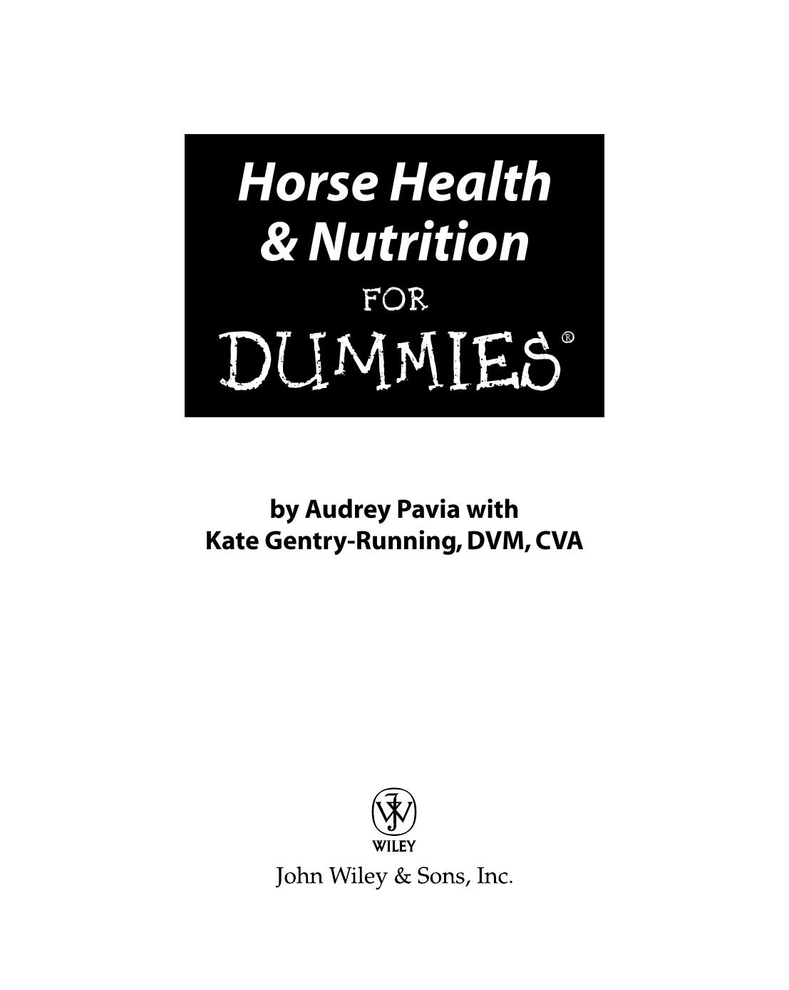 Horse Health & Nutrition for Dummies