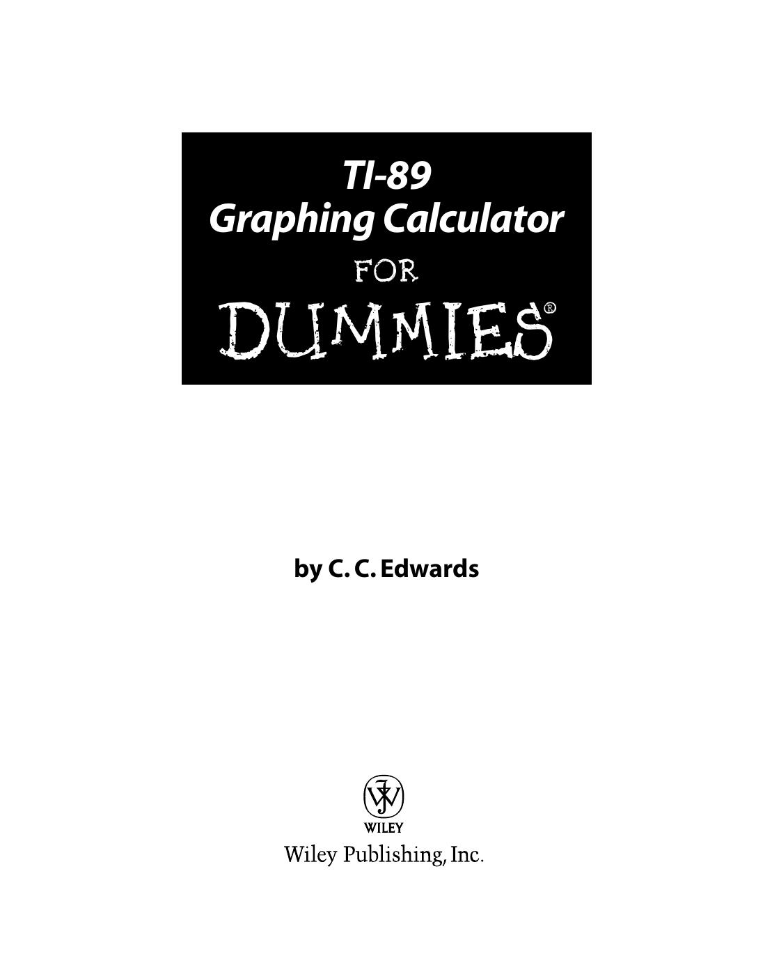 TI-98 Graphics Calculator for Dummies