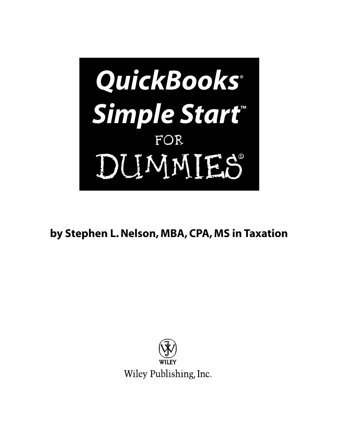 QuickBooks Simple Start for Dummies
