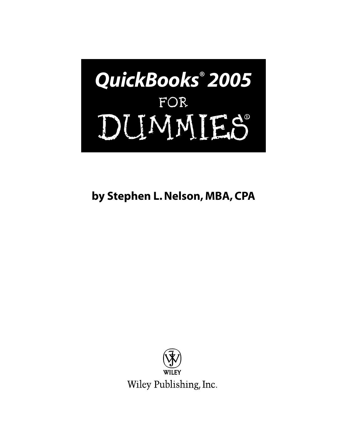 QuickBooks 2005 for Dummies