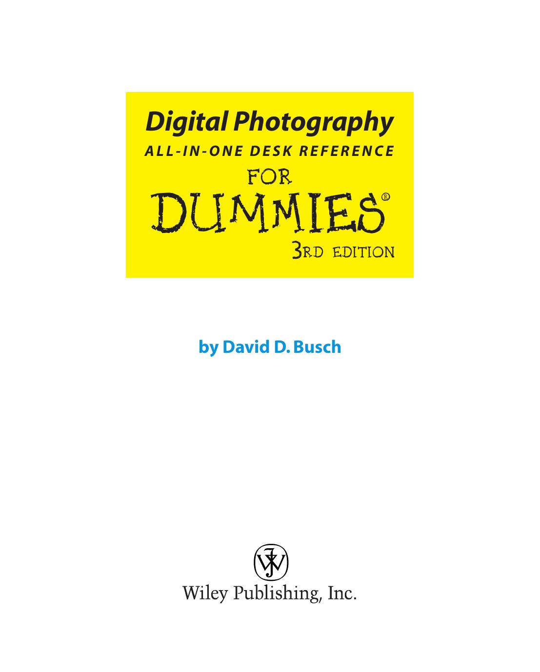 Digital Photography ALL-IN-ONE-REFERENCE for Dummies