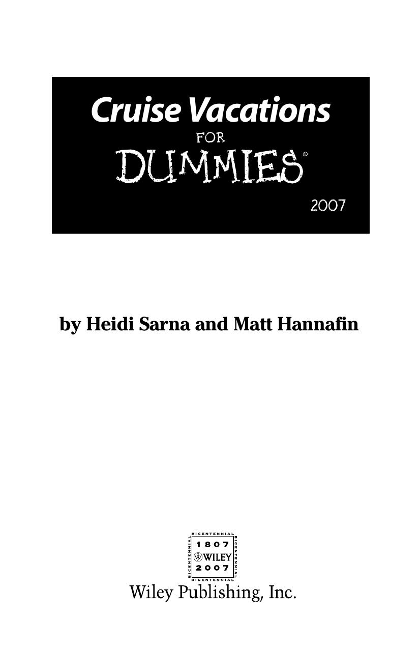 Cruise Vacations for Dummies