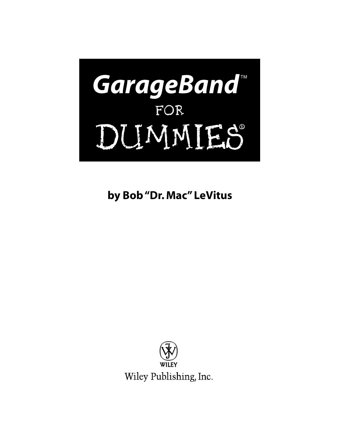 GarageBand for Dummies