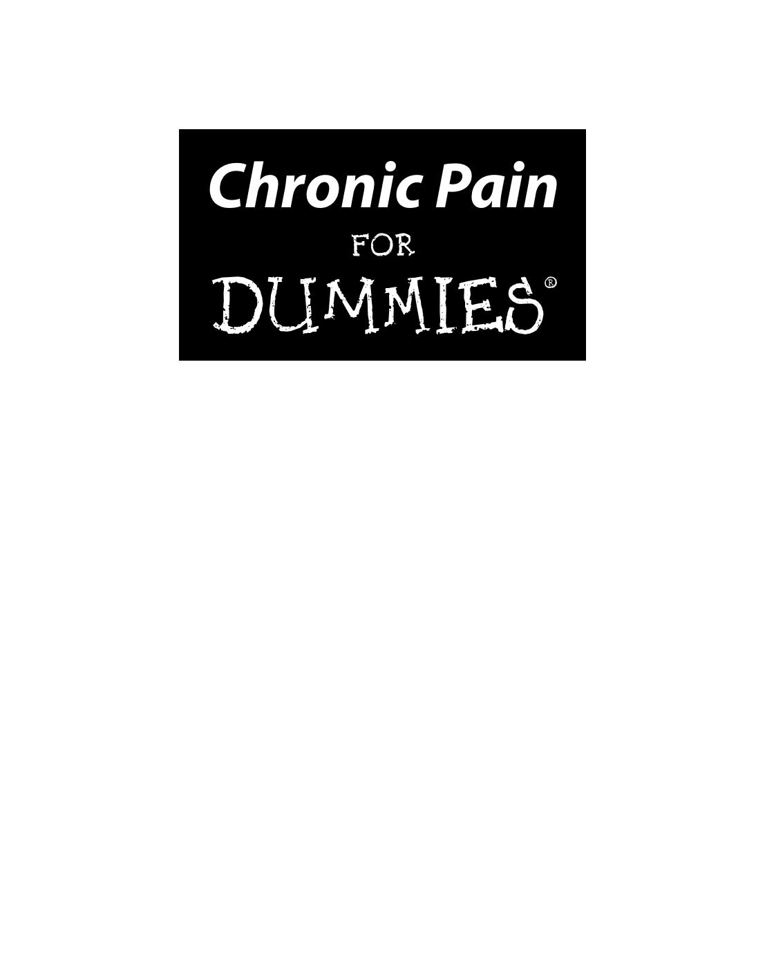 Chronic Pain for Dummies ISBN - 0471751405