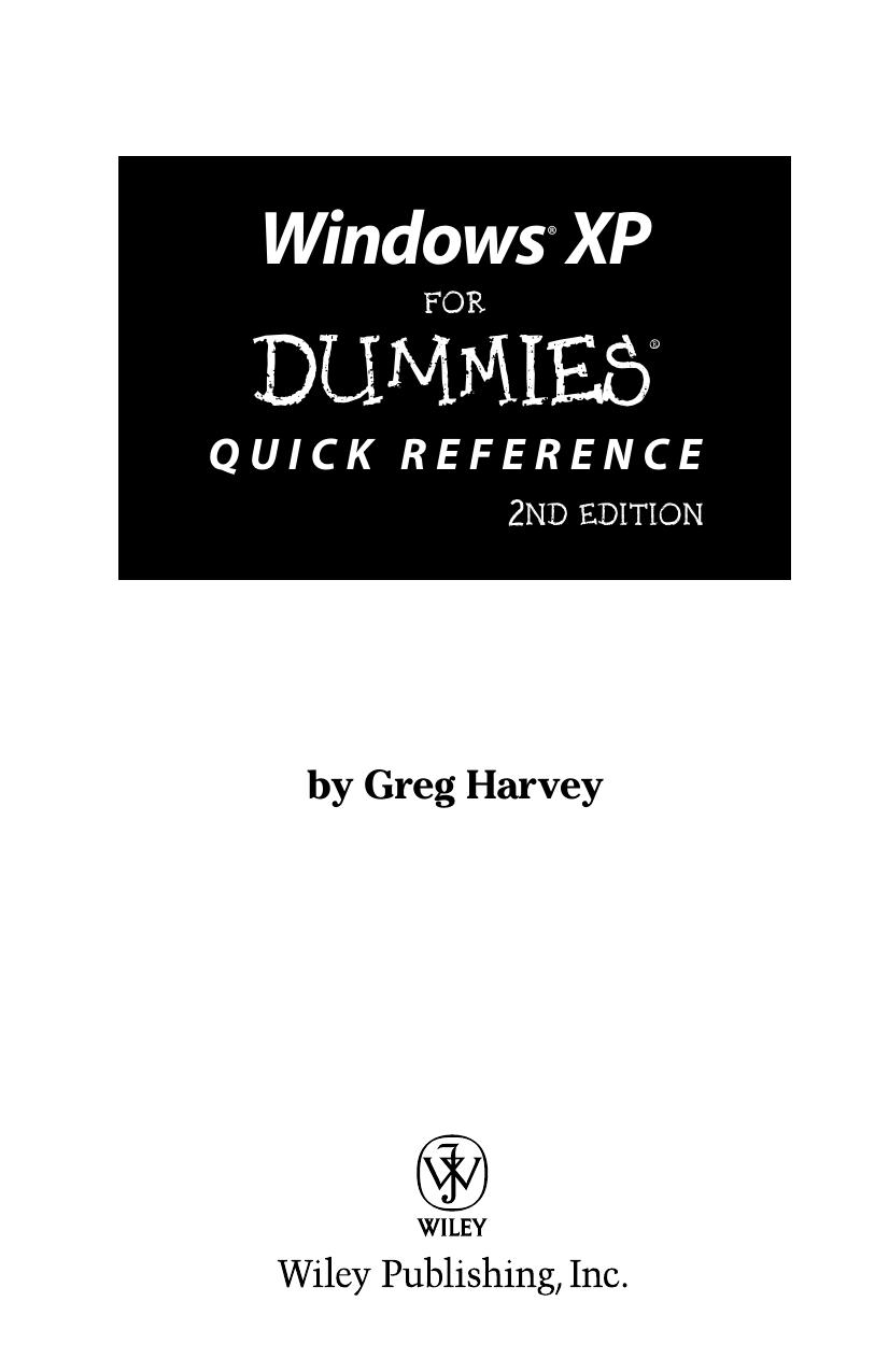 Windows XP for Dummies Quick Reference
