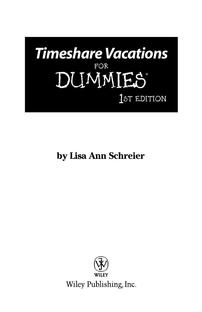 Timeshare Vacations for Dummies