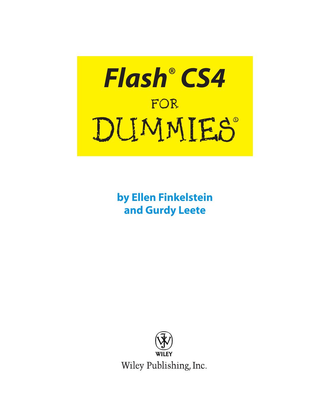 Flash CS4 for Dummies ISBN - 0470381191