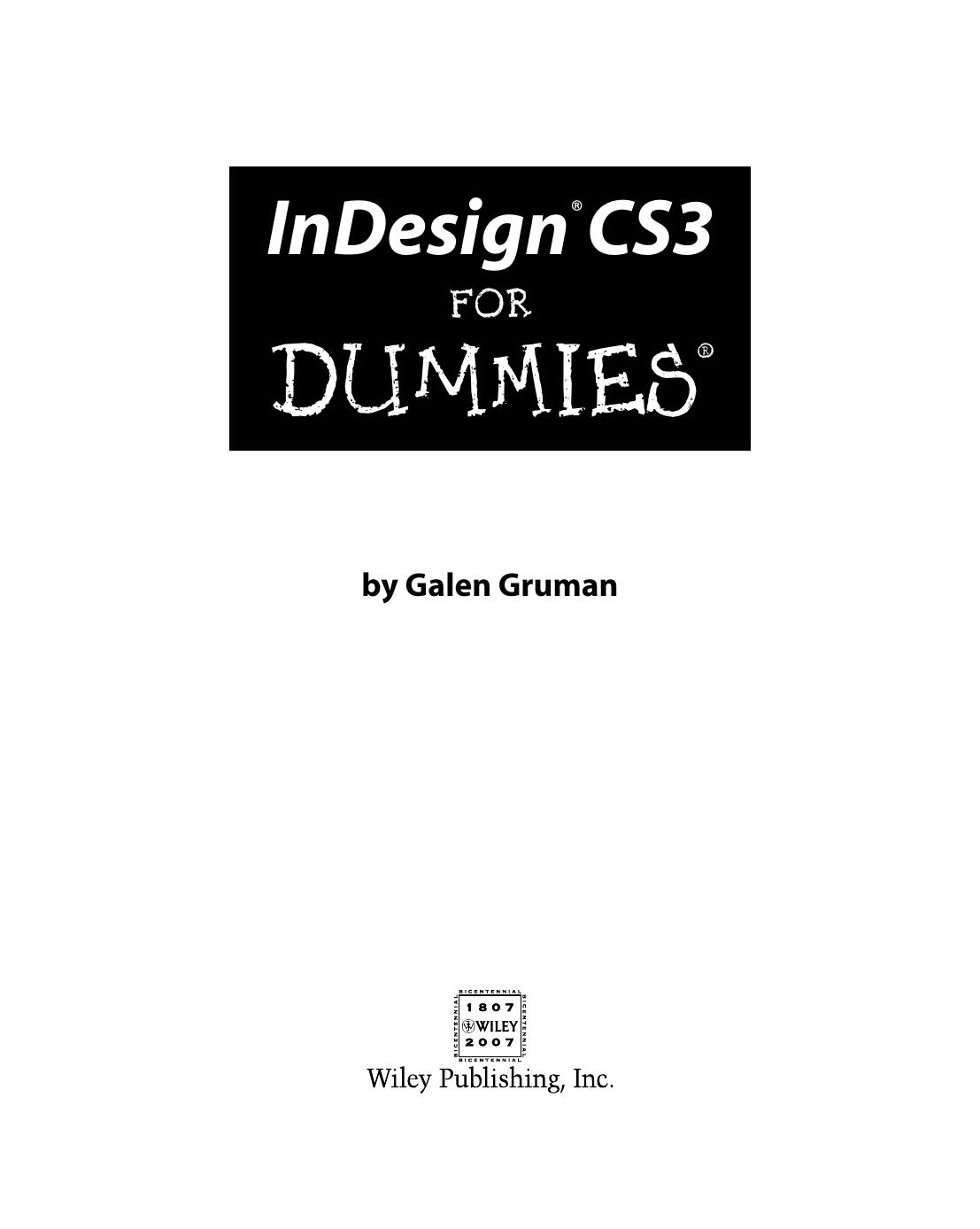 InDesign CS3 for Dummies