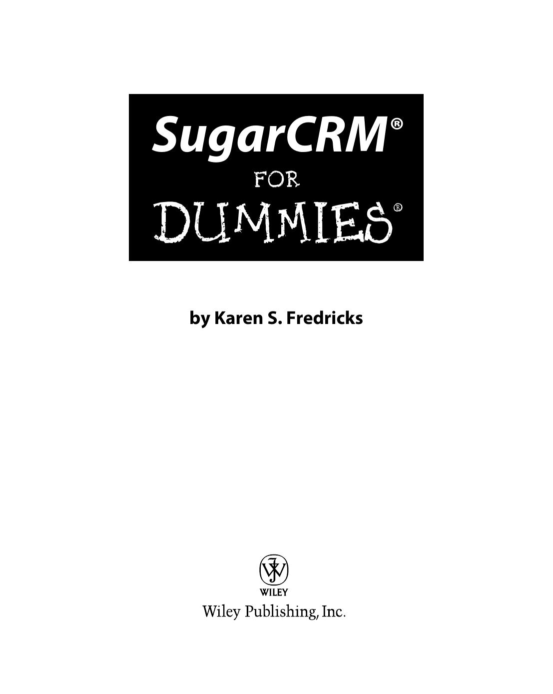 SugarCRM for Dummies