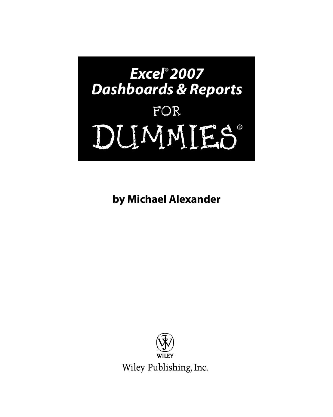 Excel 2007 Dashboards & Reports for Dummies ISBN