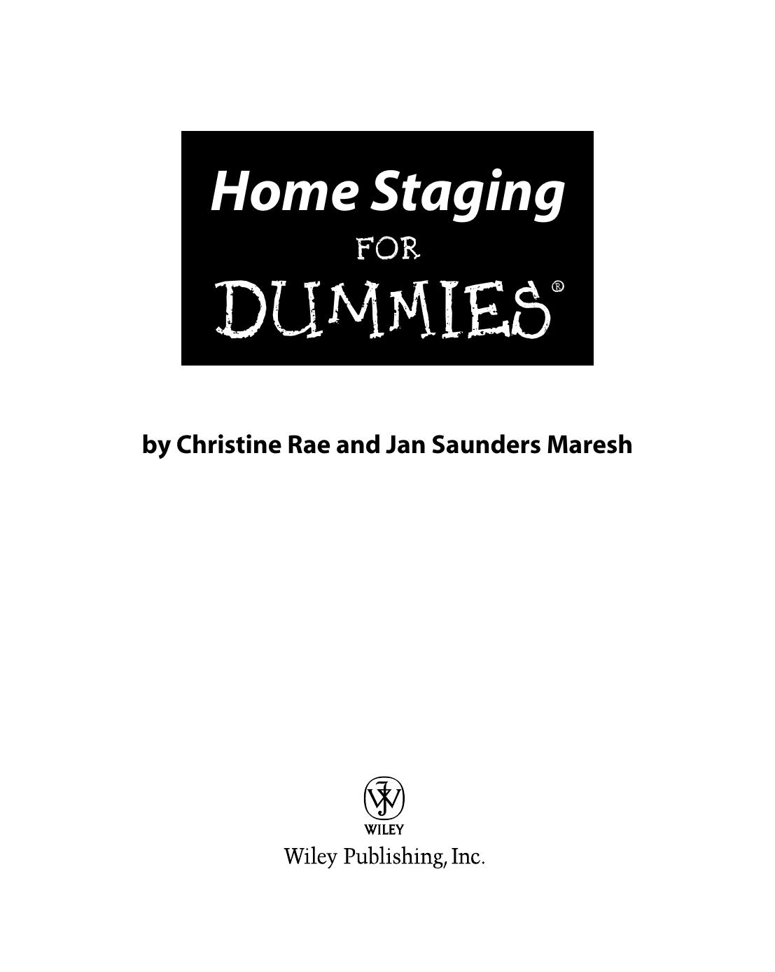 Home Staging for Dummies ISBN - 0470260289
