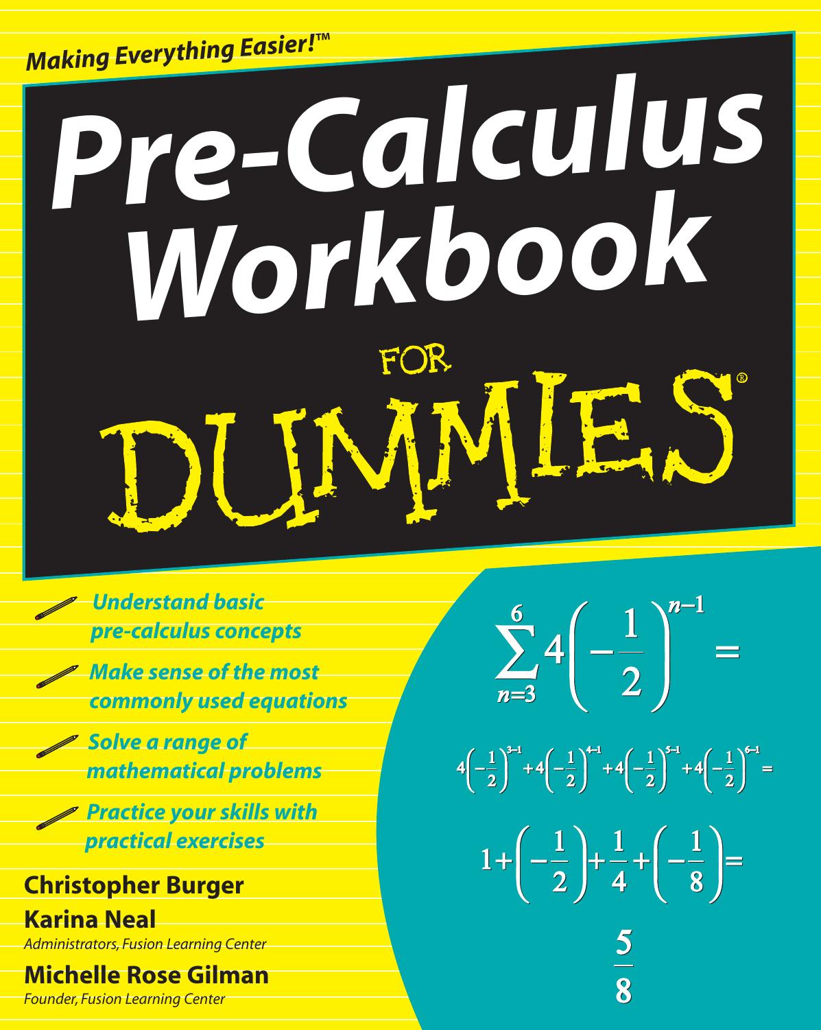 Pre-Calculus Workbook for Dummies