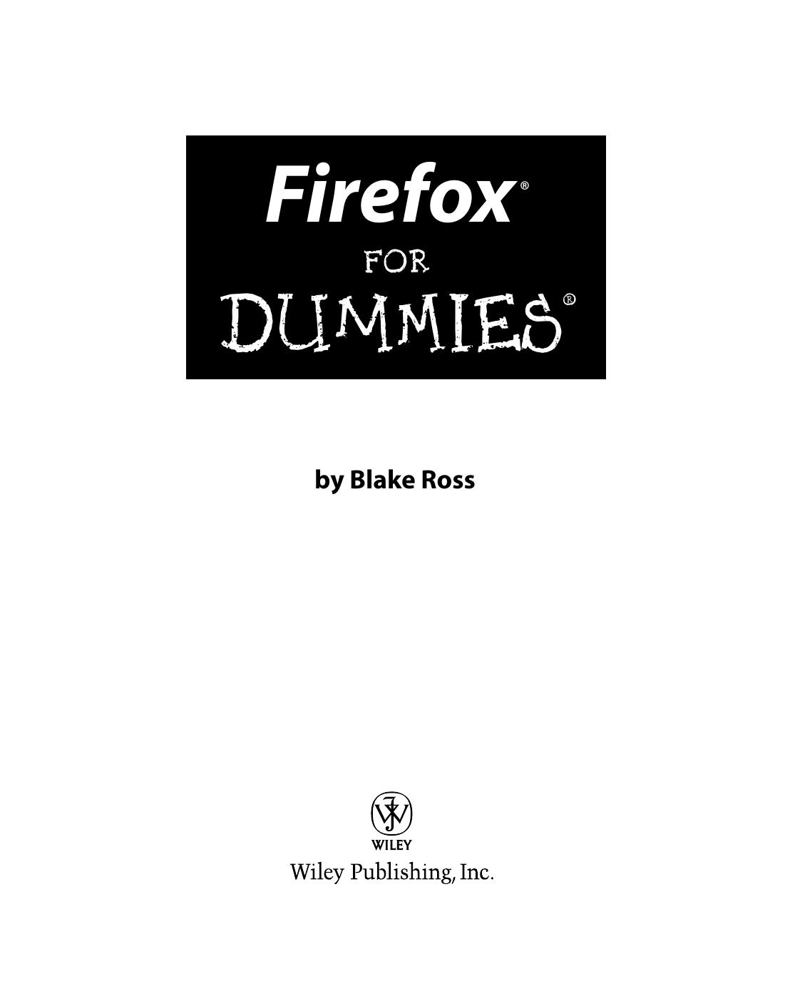 Firefox for Dummies