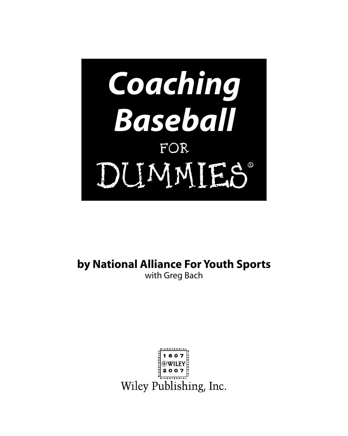 Coaching Baseball for Dummies