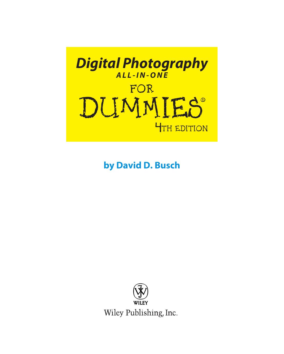 Digital Photography ALL-IN-ONE for Dummies