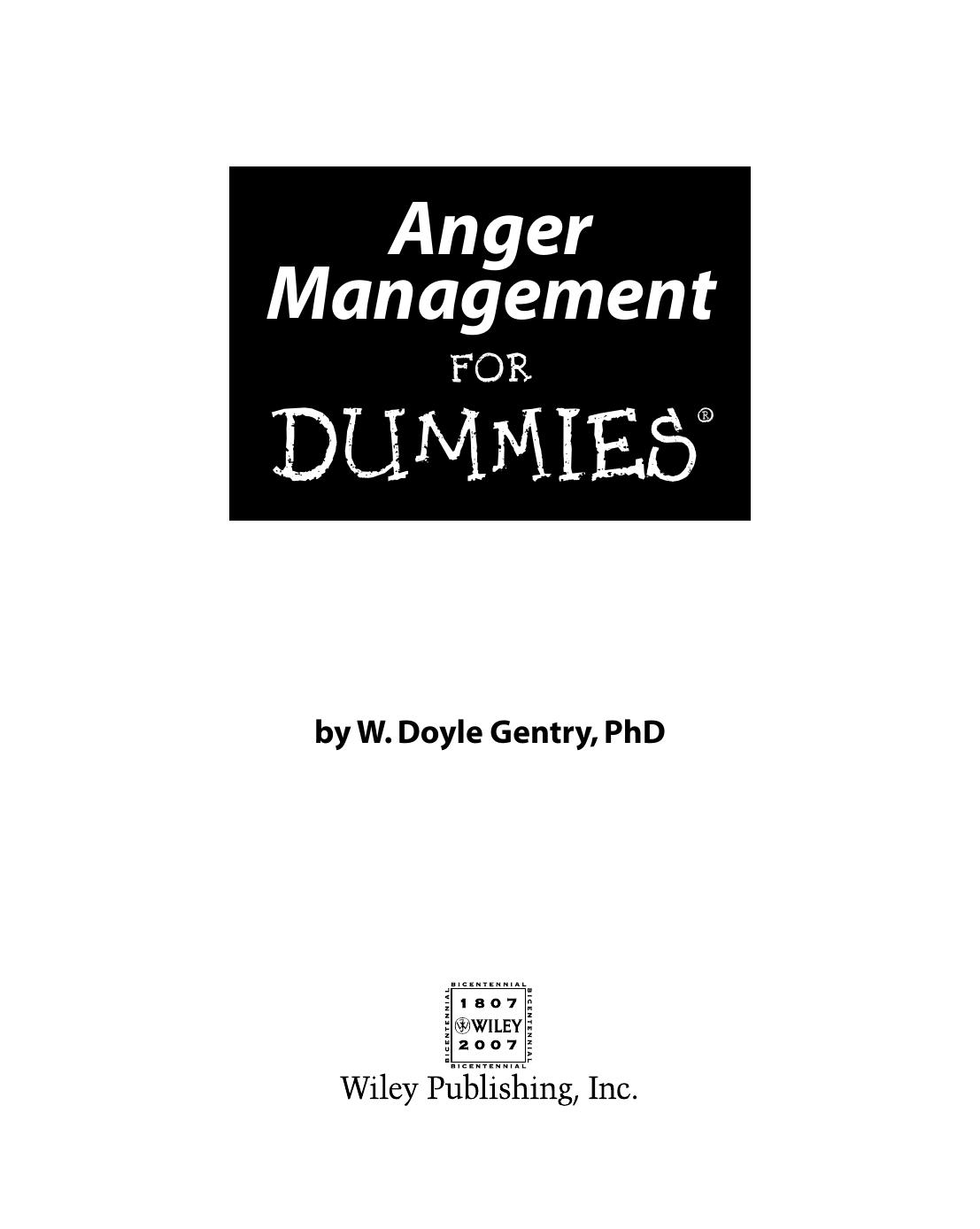 Anger Management for Dummies ISBN - 0470037156
