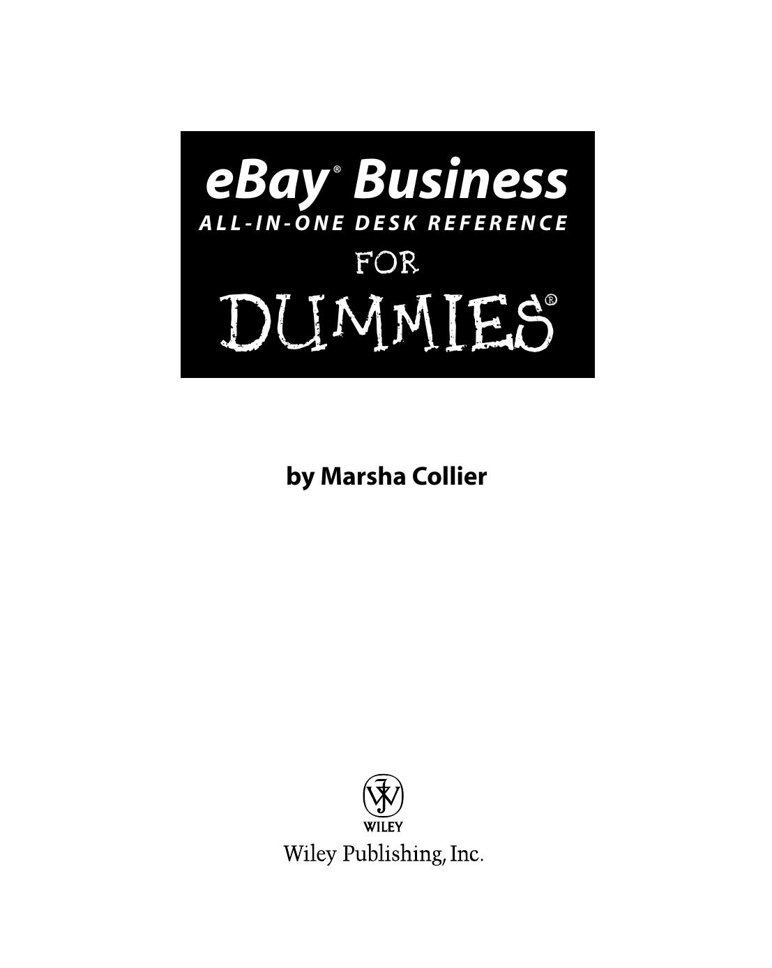 eBay Business All-in-One Desk Reference for Dummies ISBN - 0764584383