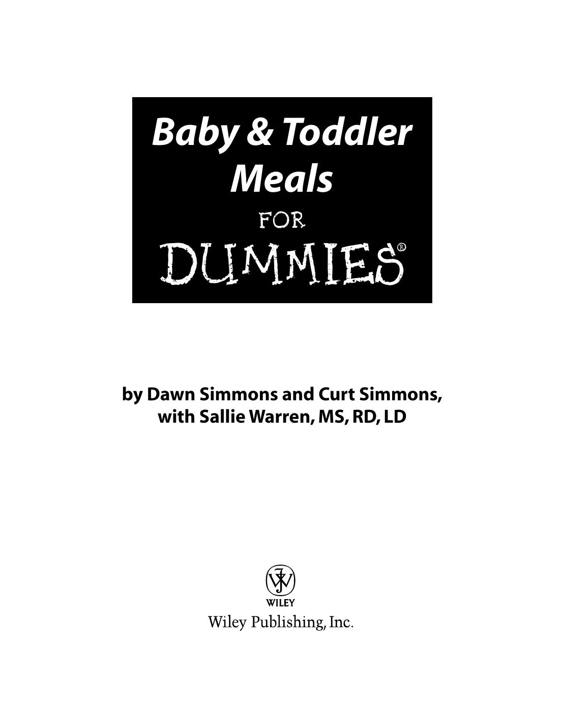 Baby & Toddler Meals for Dummies