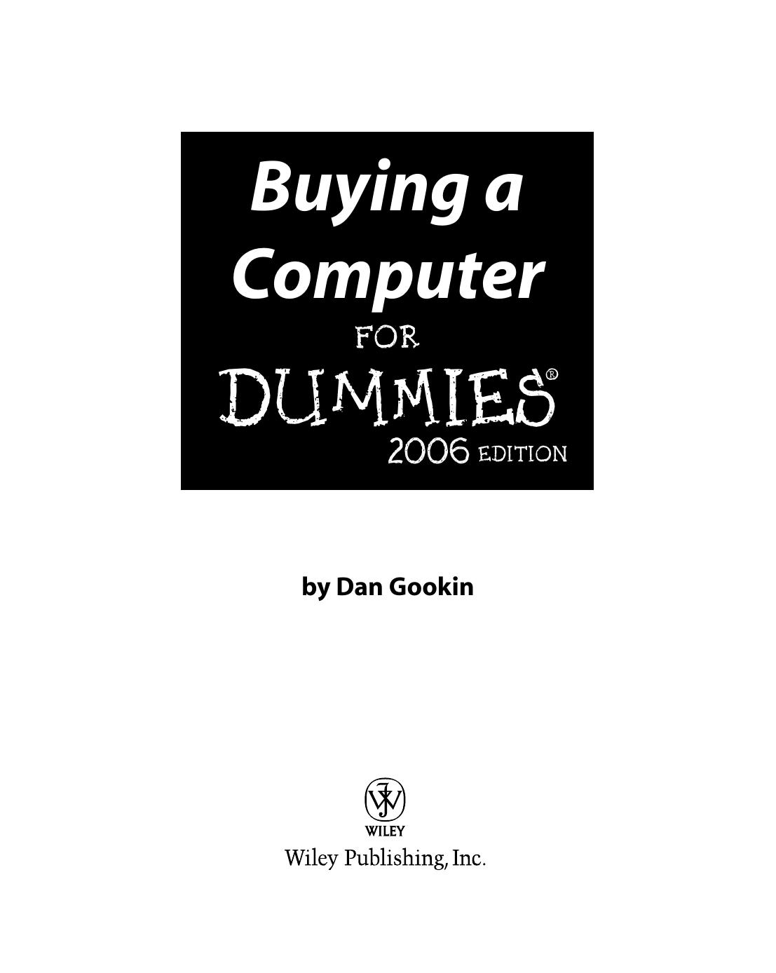Buying a Computer for Dummies ISBN - 076459818X