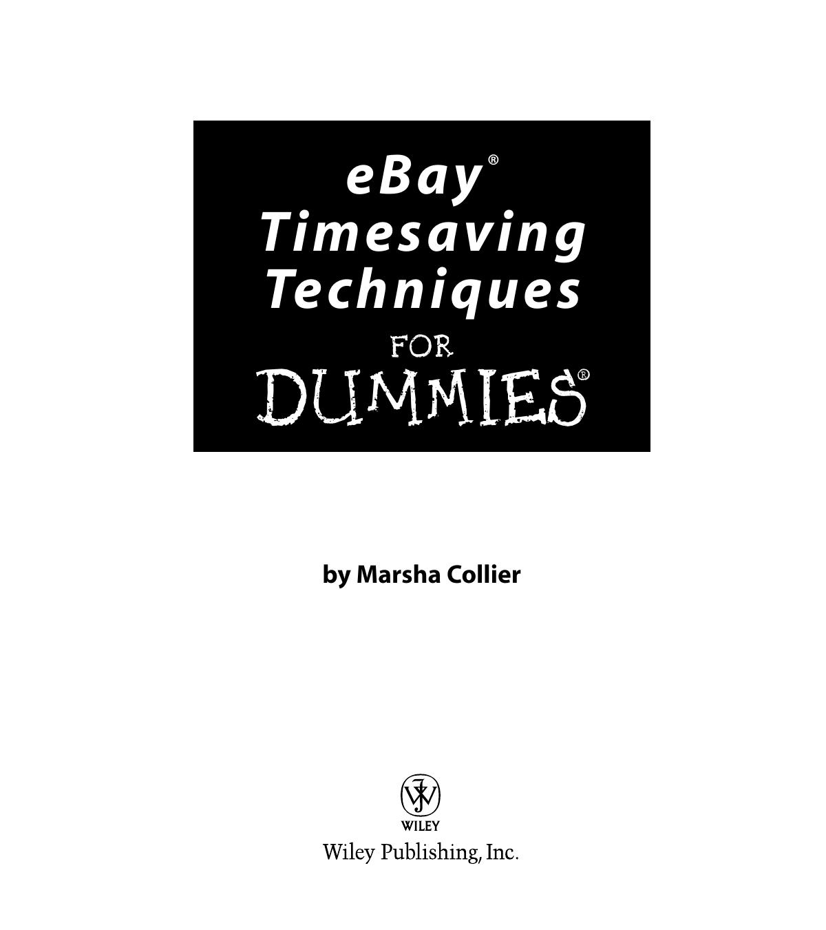 eBay Timesaving Techniques for Dummies