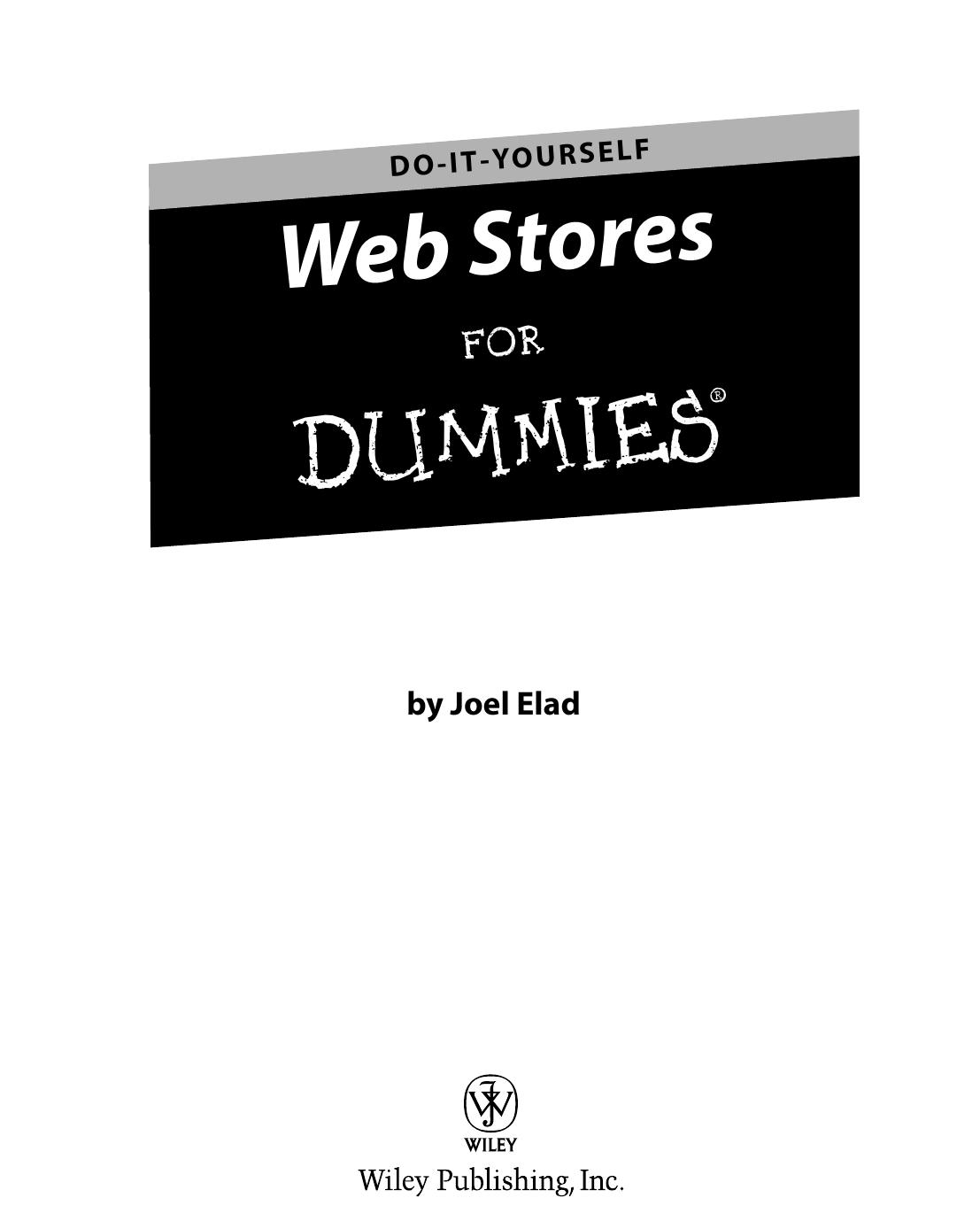 Web Stores for Dummies