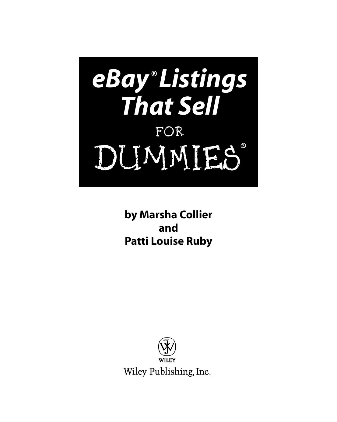 eBay Listings That Sells for Dummies