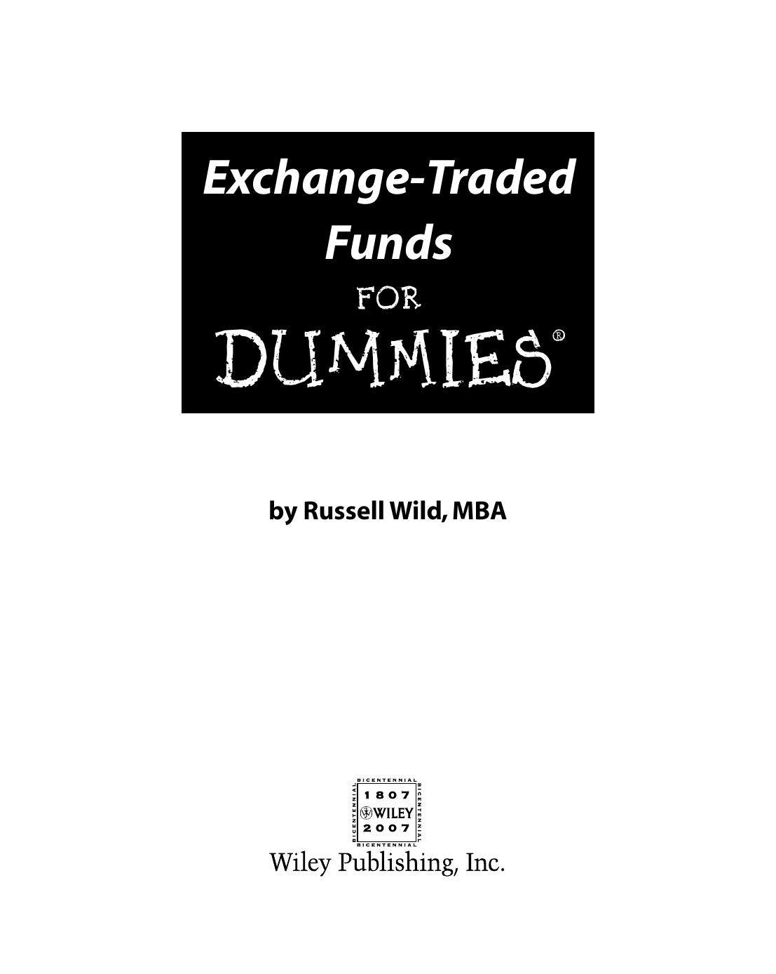 Exchange-Traded Funds for Dummies