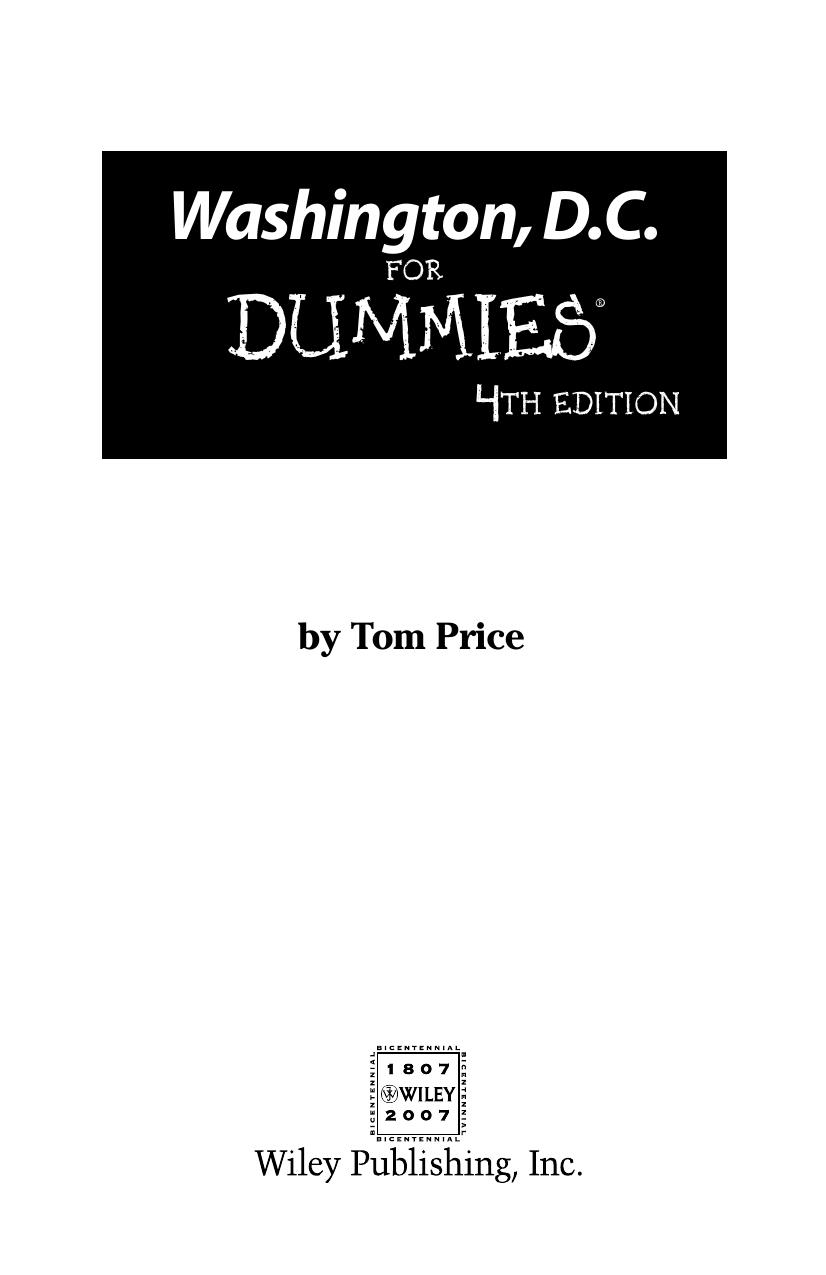 Washington D.C. For Dummies ISBN - 047012010X