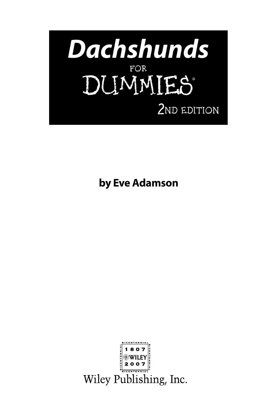 Dachshunds for Dummies