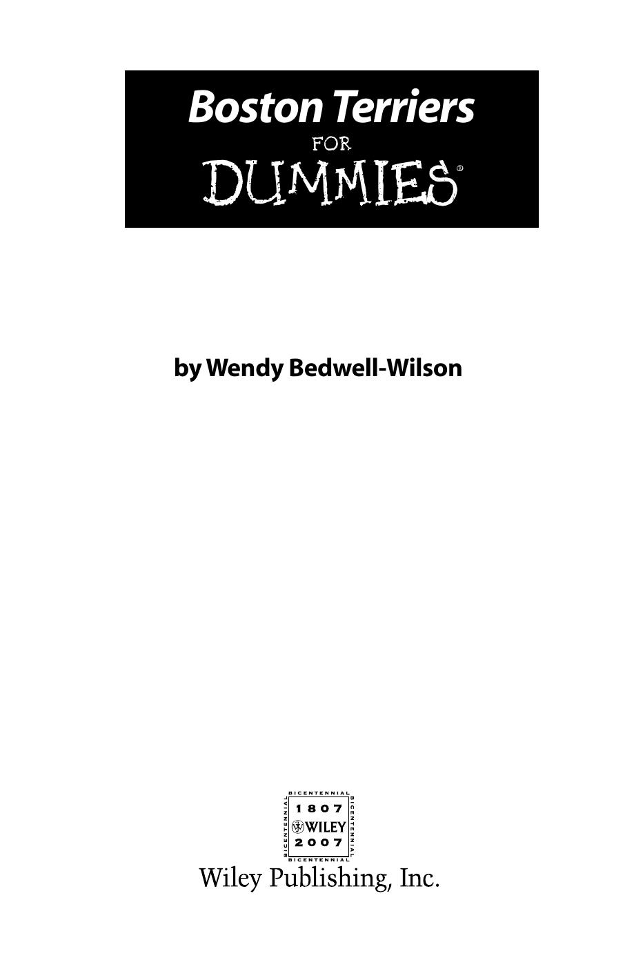 Boston Terriers for Dummies