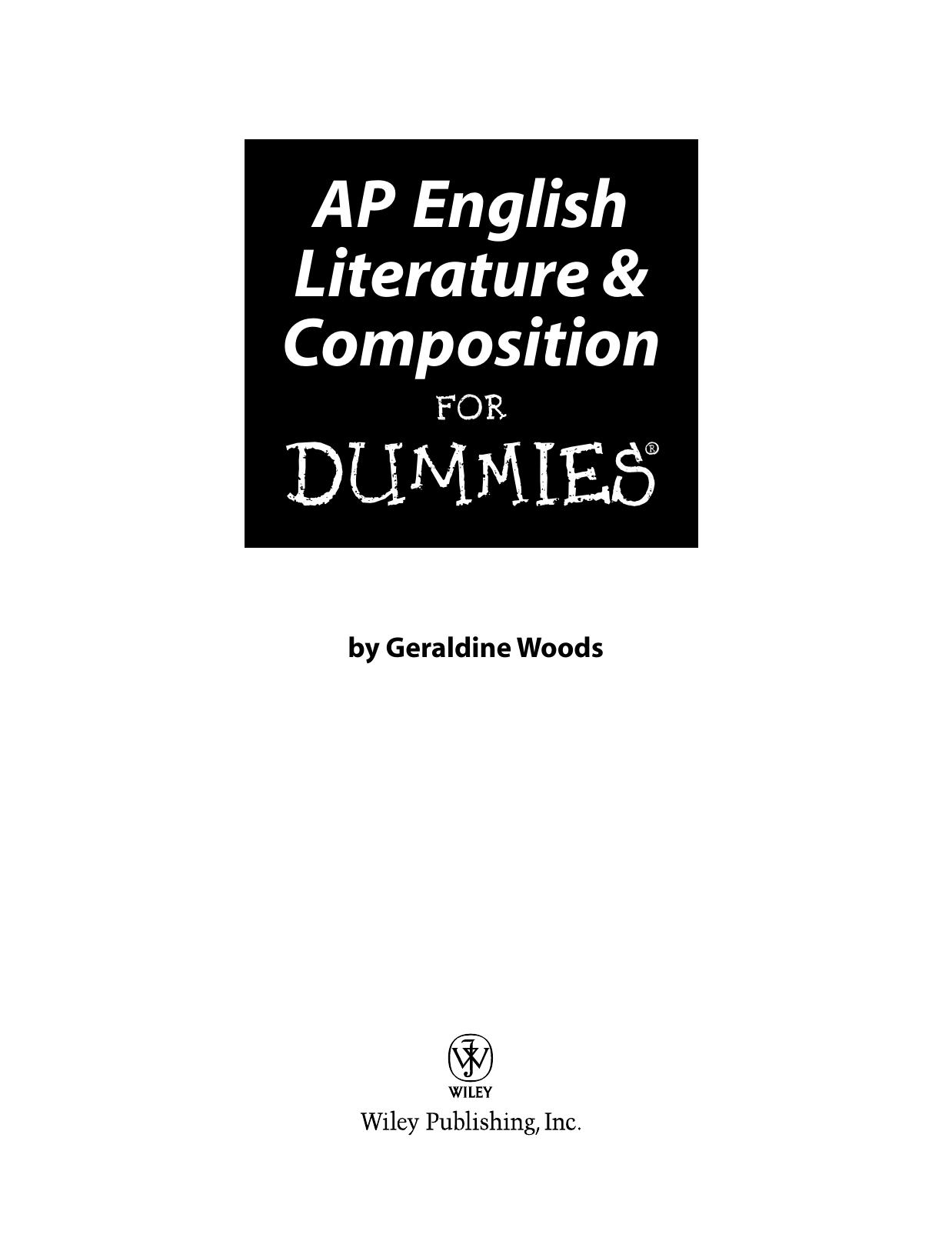 AP English Literature & Composition for Dummiesmmies