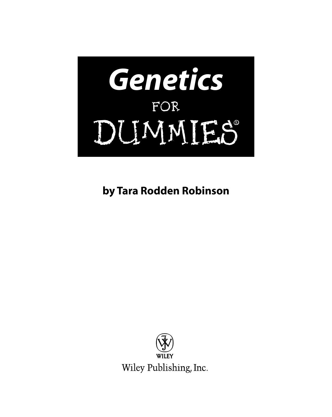 Genetics for Dummies ISBN - 0764595547