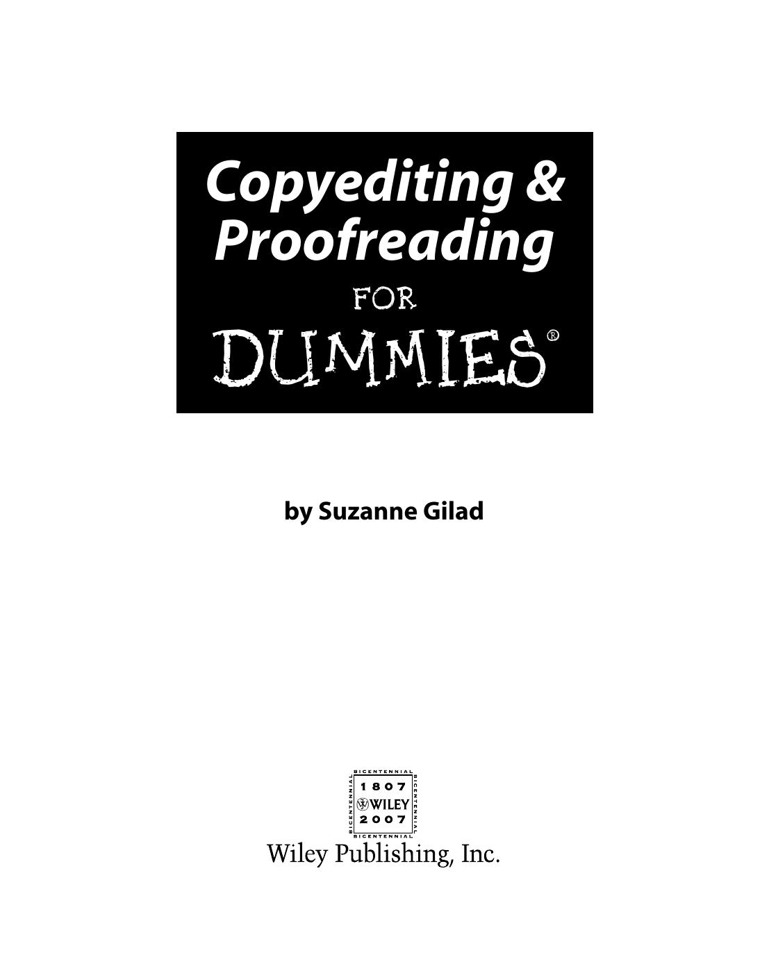 Copyediting & Proofreading for Dummies