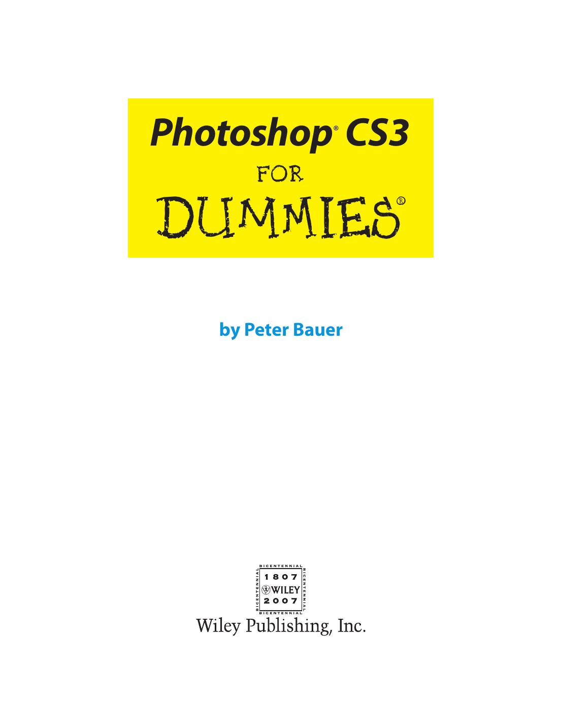 Photoshop CS3 for Dummies ISBN - 0470111933