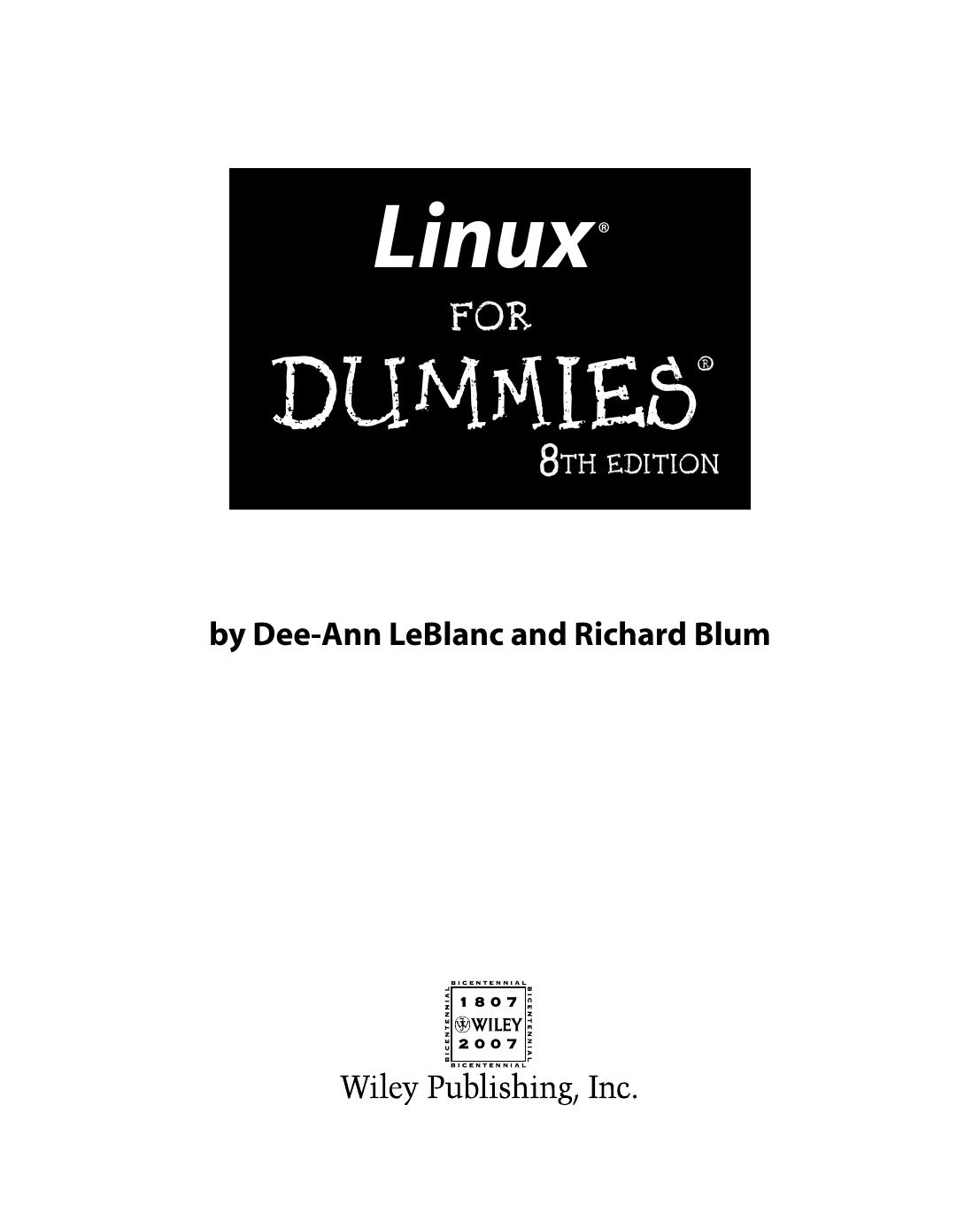 Linux for Dummies ISBN - 0470116498