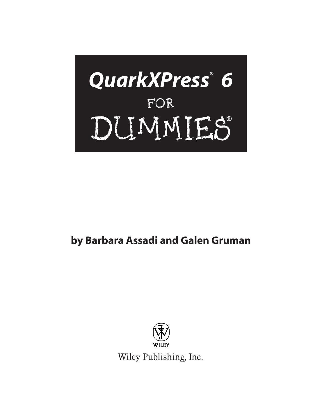 QuarkXPress 6 for Dummies