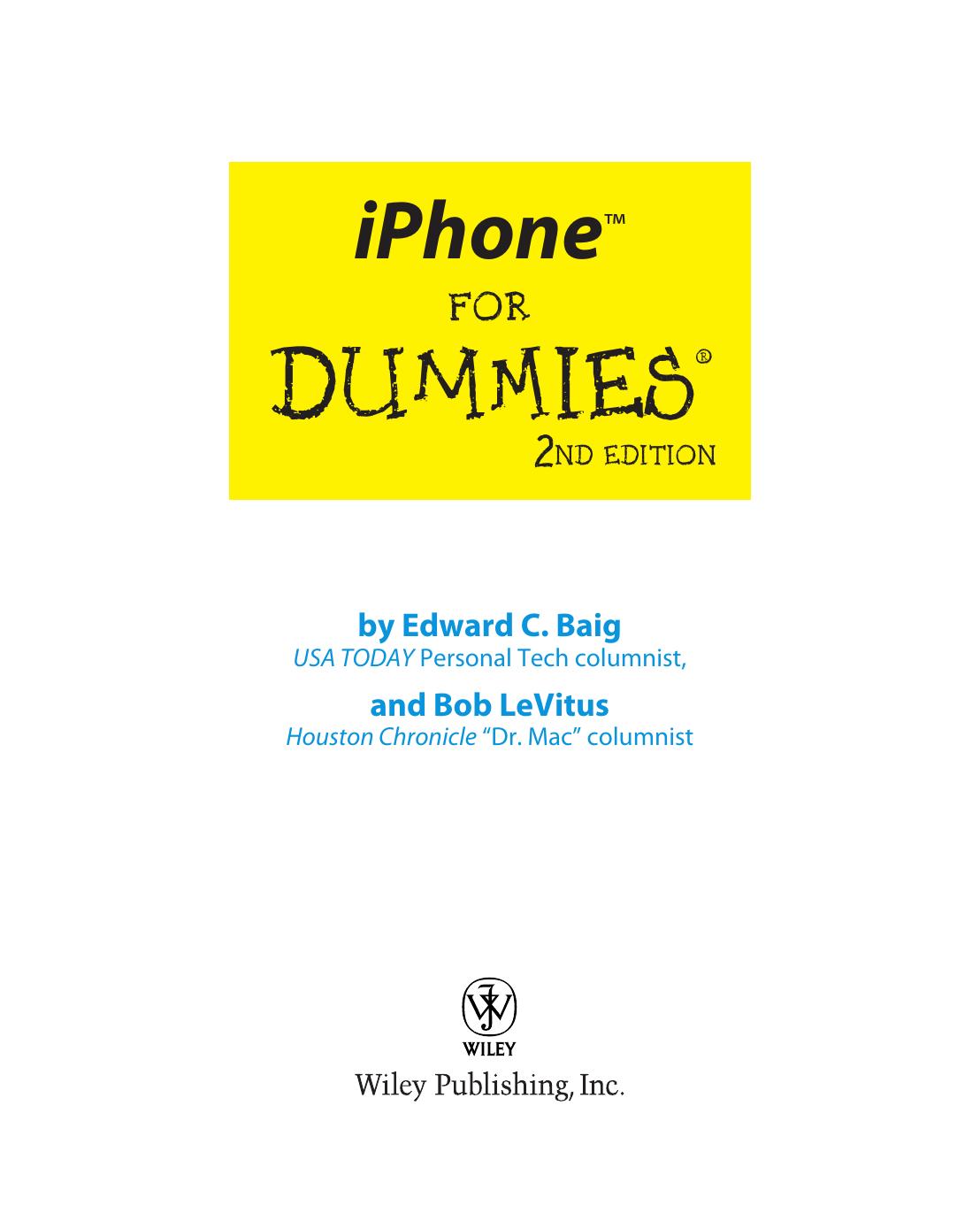 iPhone for Dummies
