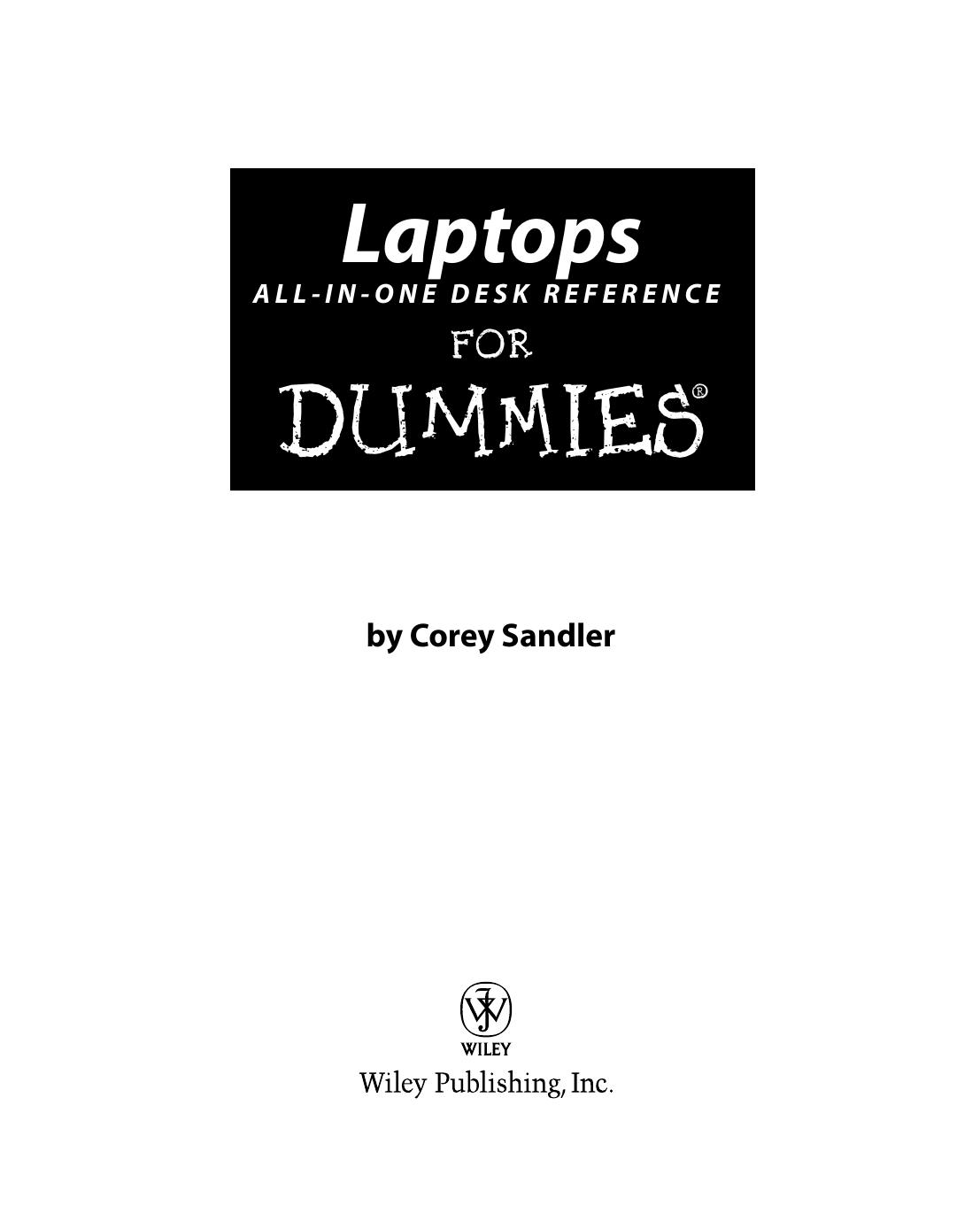 Laptops All-in-One Desk Reference for Dummies