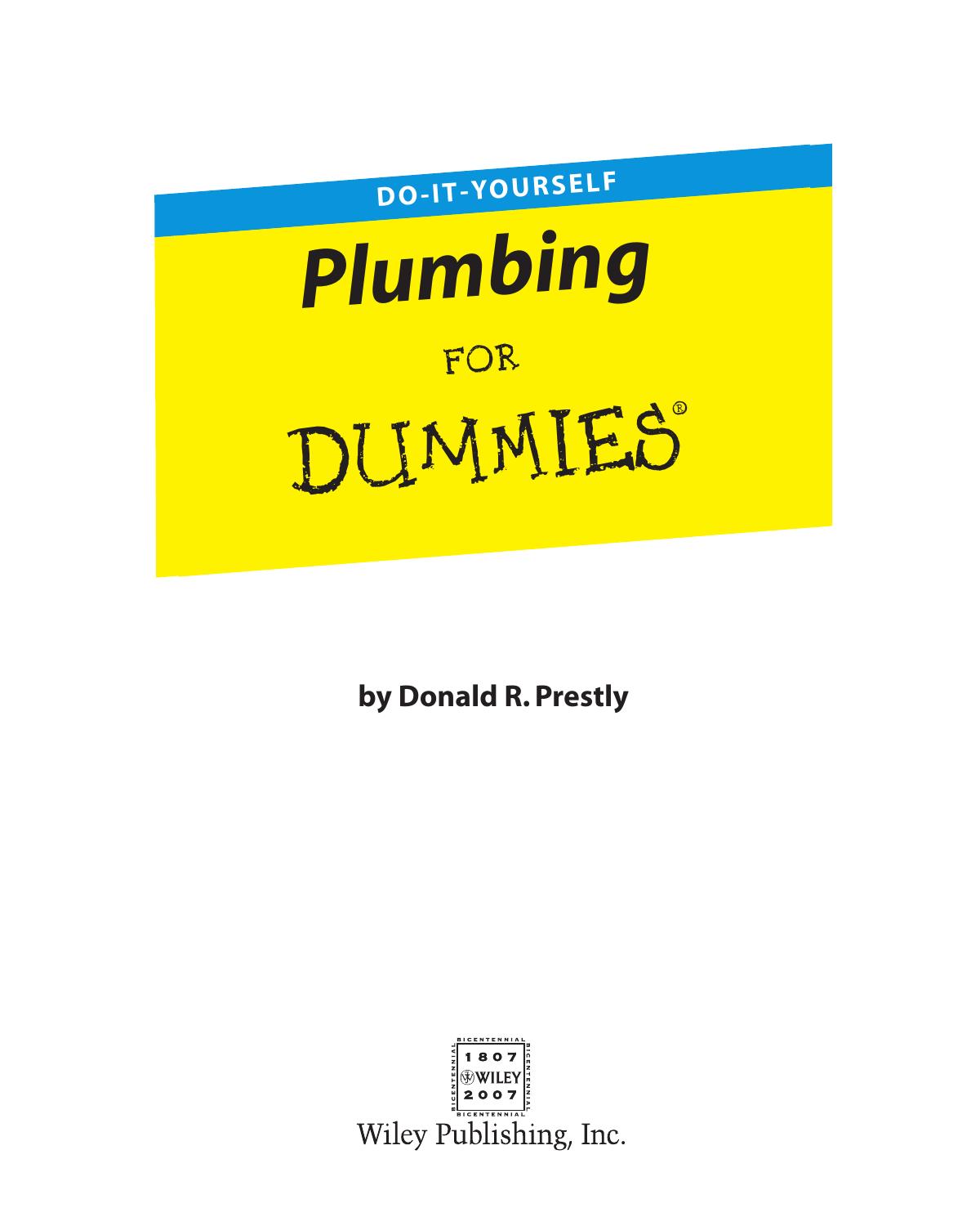 Plumbing Do-It-Yourself for Dummies