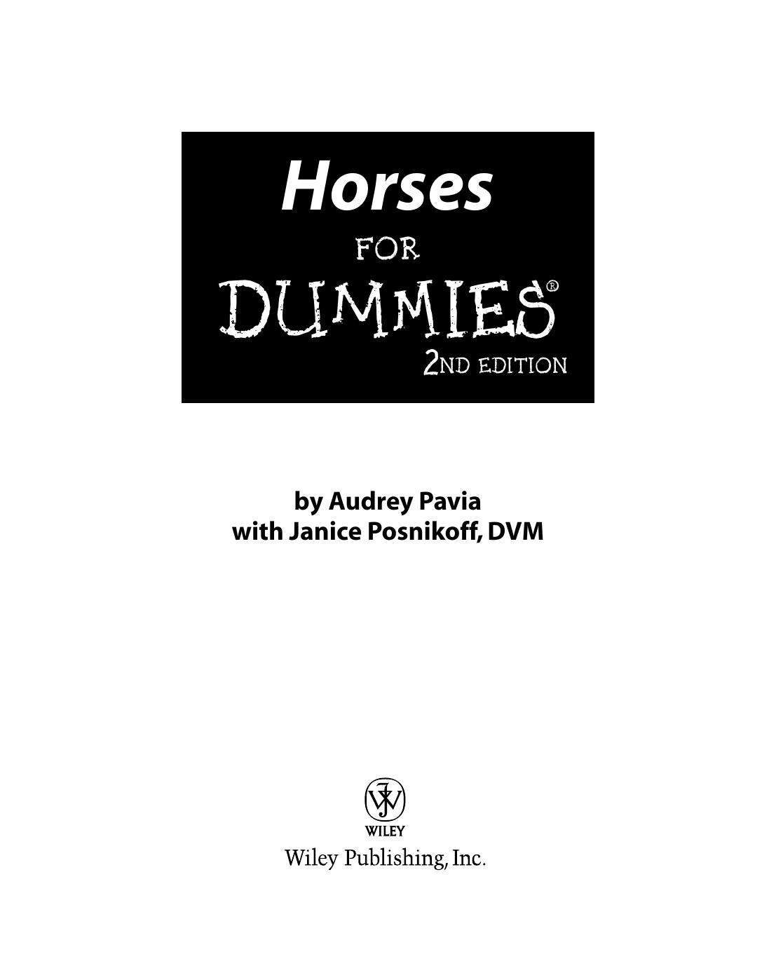 Horses for Dummies ISBN - 0764597973