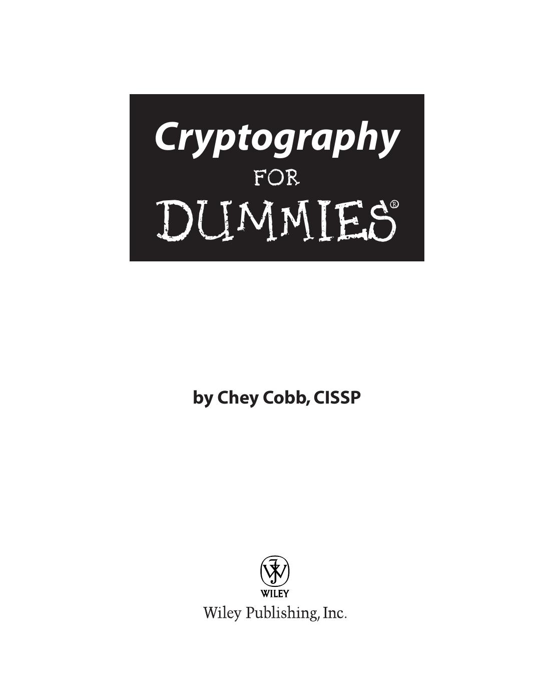 Cryptography For Dummies