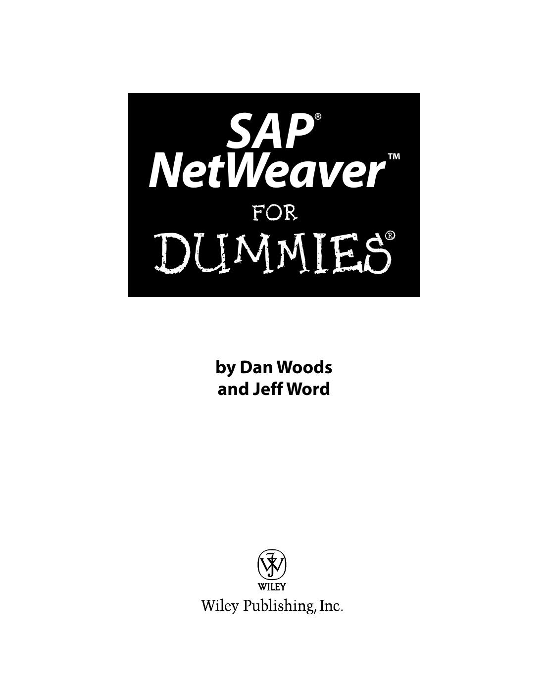 SAP NetWeaver for Dummies