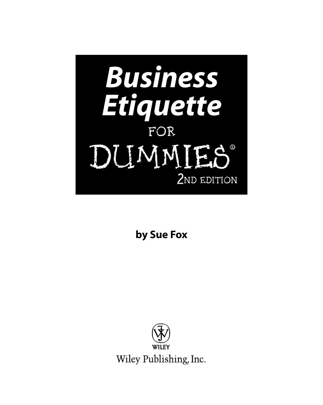 Business Etiquette for Dummies