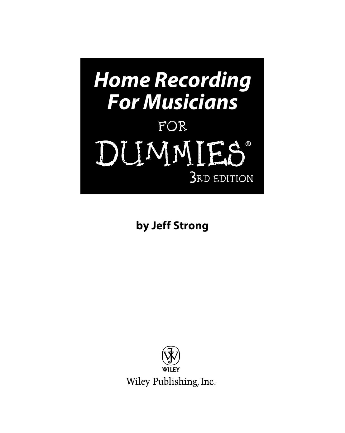 Home Recording For Musicians for Dummies ISBN